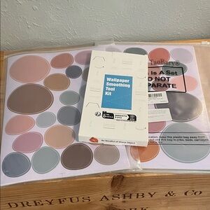 Wallpaper Smoothing Tool Kit with Pastel Dot Wallpaper Decals